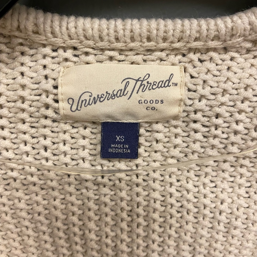 Universal Thread Oatmeal Flutter Sleeve Cardigan … - image 3